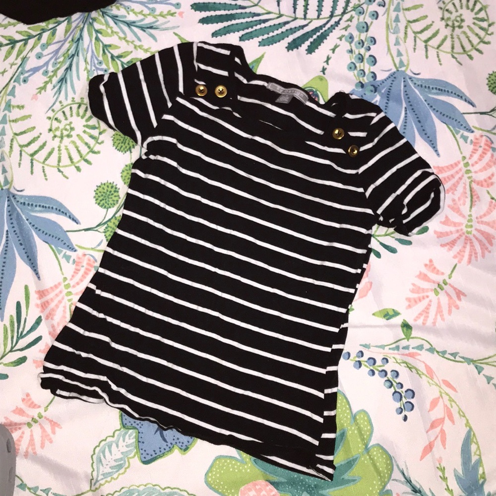 By design black stripped t shirt